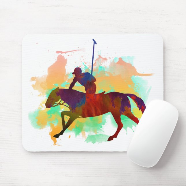 Polo player mouse mat (With Mouse)