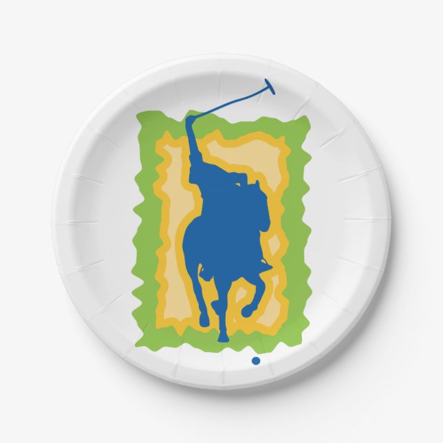 Polo Player Paper Plate (Front)