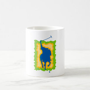 Polo Player Silhouette Modern Horseback Sports Coffee Mug