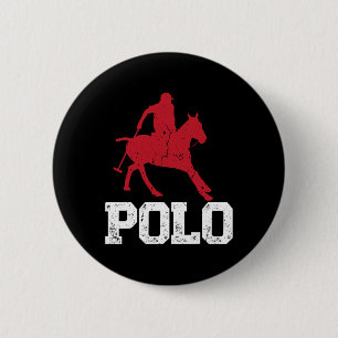 Polo Players Horseback Riding Horse Equestrian Spo 6 Cm Round Badge