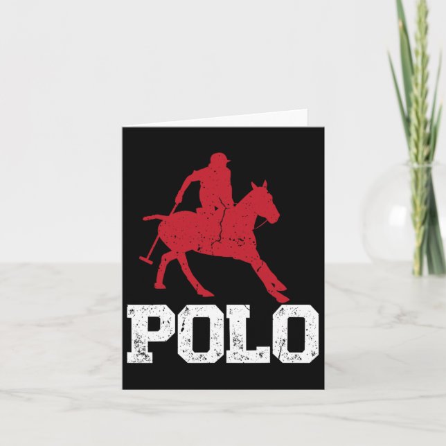Polo Players Horseback Riding Horse Equestrian Spo Card (Front)