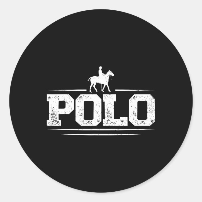 Polo Players Horseback Riding Horse Equestrian Spo Classic Round Sticker (Front)