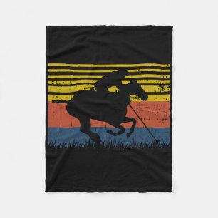 Polo Players Horseback Riding Horse Equestrian Spo Fleece Blanket