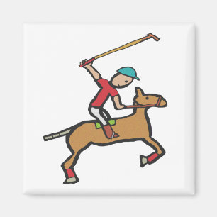 Polo Playing Horse and Rider Magnet