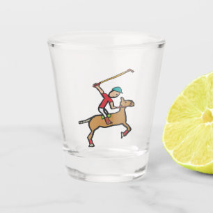 Polo Playing Horse and Rider Shot Glass