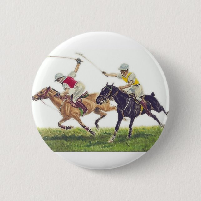 Polo Ponies 6 Cm Round Badge (Front)