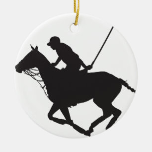 Polo Pony Silhouette Ceramic Tree Decoration