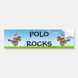 polo rocks / rider and horse bumper sticker