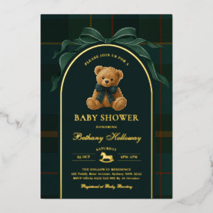 Polo Teddy Bear Tartan Flannel Boy Baby Shower