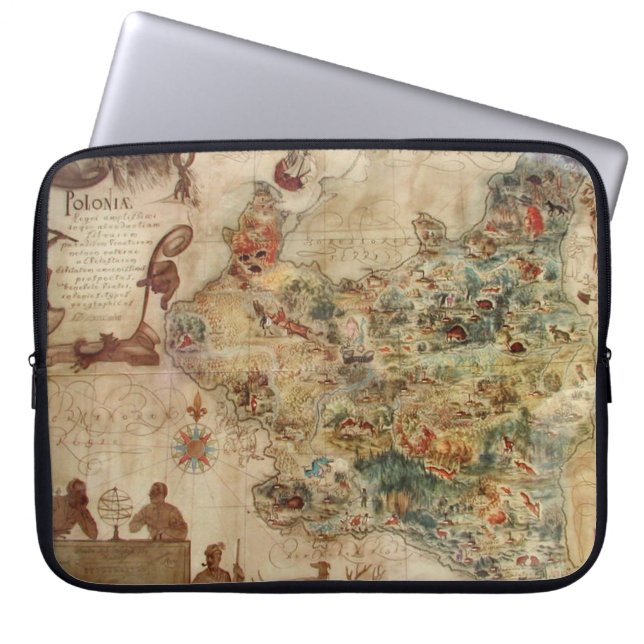 POLONIA ANTIQUE MAP OF POLAND LAPTOP SLEEVE (Front)
