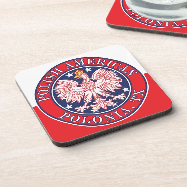 Polonia Texas Polish American Eagle Coaster (Left Side)