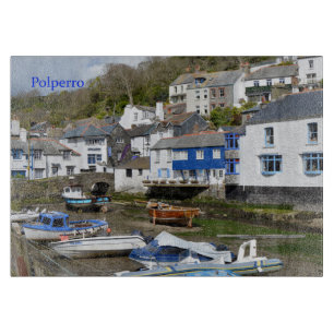 Polperro Cornwall England Low Tide Cutting Board