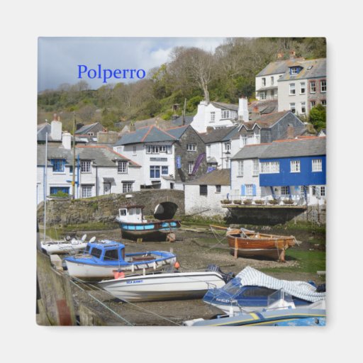 Image of Polperro Cornwall England Low Tide Magnet