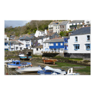Polperro Cornwall England Low Tide Photo Print