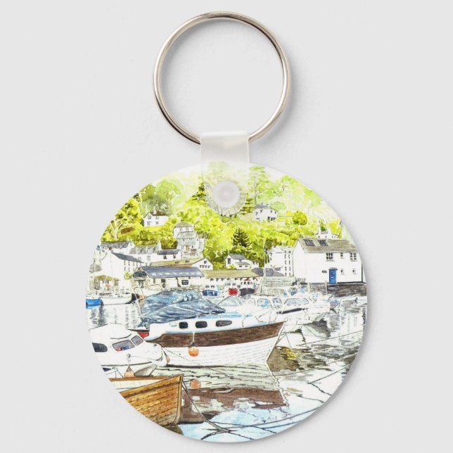 'Polperro Reflections' Keychain (Front)