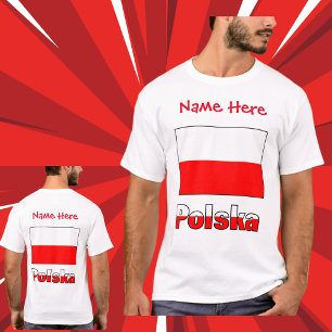 Polska and Polish Flag Red Personalisation  T-Shirt
