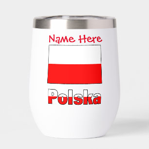 Polska and Polish Flag Red Personalisation  Therm