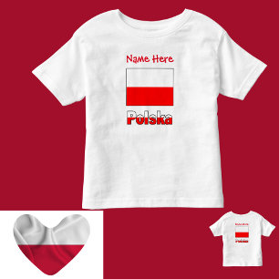 Polska and Polish Flag Red Personalisation Toddler T-Shirt