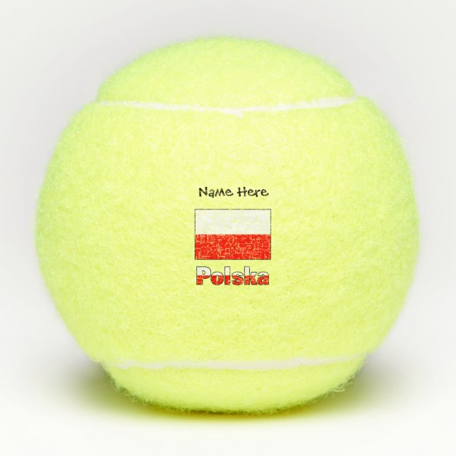 Polska and Polish Flag Tennis Balls (Front)