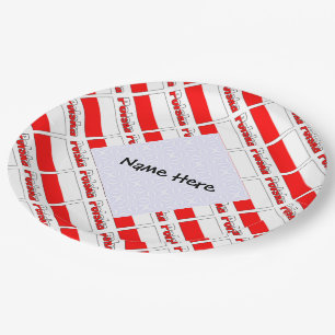 Polska and Polish Flag Tiled Personalised Paper Plate