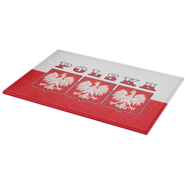 Polska Eagle Flag Shields Cutting Board (Corner)