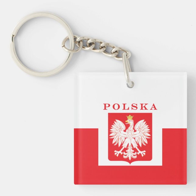 Polska Eagle Red Shield Key Ring (Front)