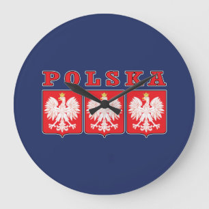 Polska Eagle Shields Large Clock