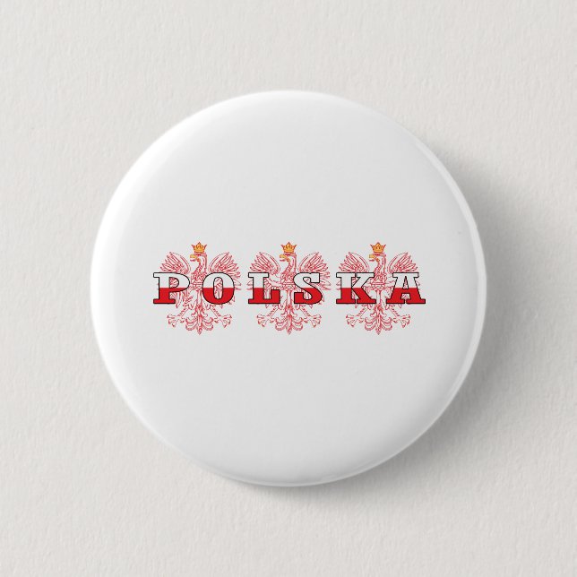 Polska Flag Red Eagles 6 Cm Round Badge (Front)