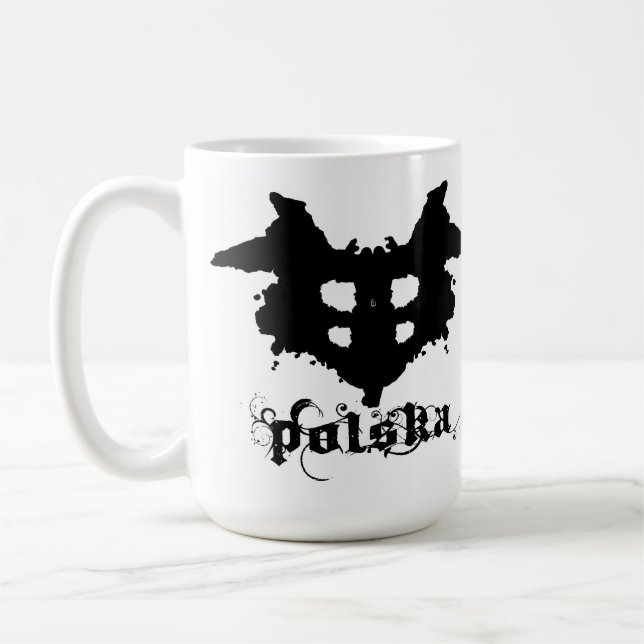 polska ink blot coffee mug (Left)