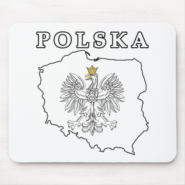 Polska Map With Eagle Mouse Mat (Front)