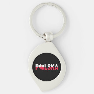 Polska Poland Flag Map Lettering Key Ring