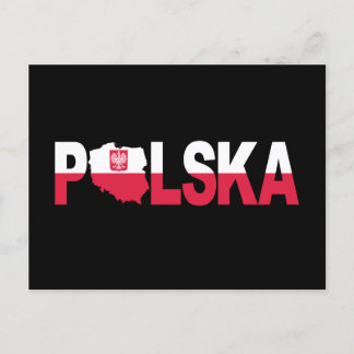 Polska Poland Flag Map Lettering Postcard