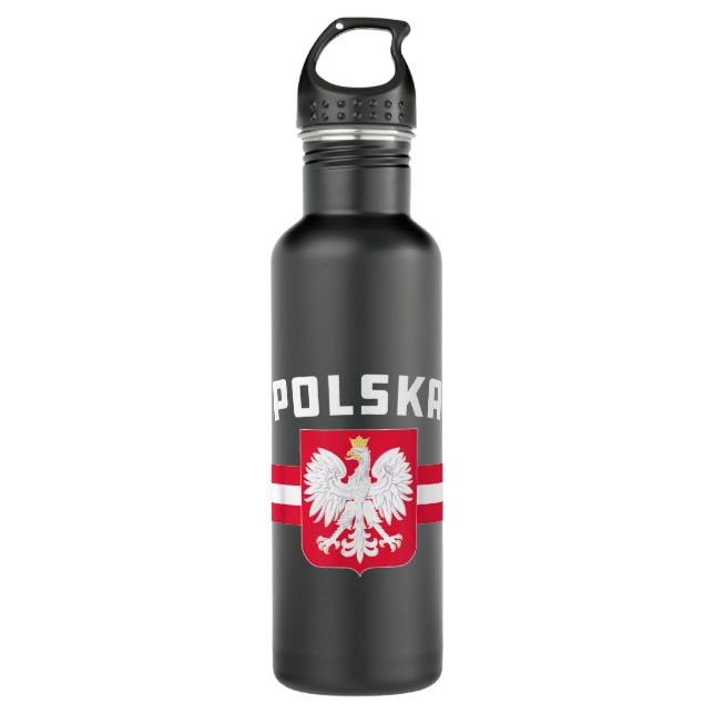 Polska Poland Flag Polish White Eagle  710 Ml Water Bottle (Front)
