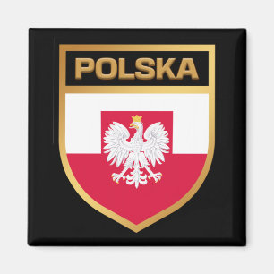 Polska / Poland Flag Shield & Emblem Magnet