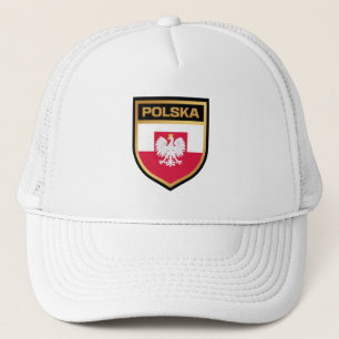Polska / Poland Flag Shield & Emblem Trucker Hat