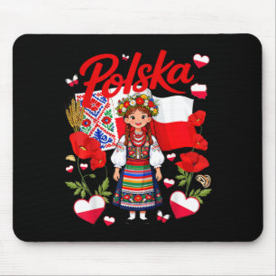 Polska Polish Flag Outfit Idea for Women Poland Mouse Mat
