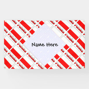 Polska Polish Flag Tiled Black Personalisation Banner