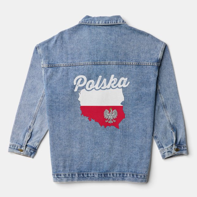 Polska Polish Poland  1  Denim Jacket (Back)