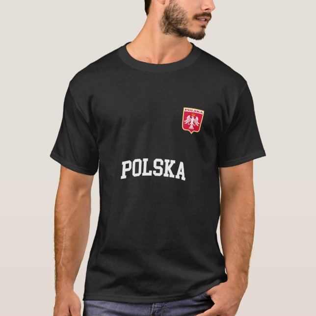 Polska Team Sports Soccer Polish Flag Jersey T-Shirt (Front)