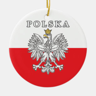 Polska With Polish Eagle Ceramic Tree Decoration