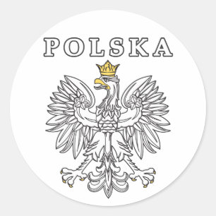 Polska With Polish Eagle Classic Round Sticker