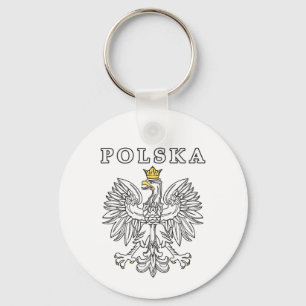 Polska With Polish Eagle Key Ring