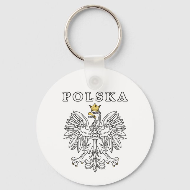 Polska With Polish Eagle Key Ring (Front)