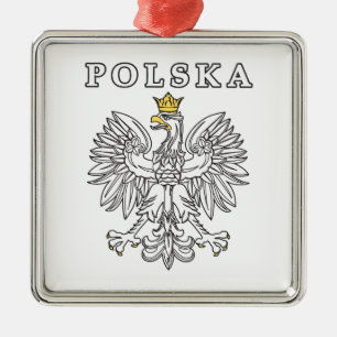 Polska With Polish Eagle Metal Tree Decoration
