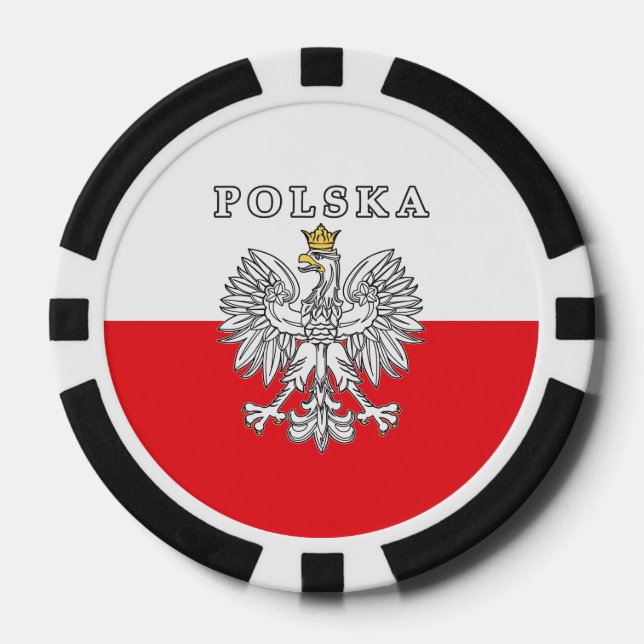Polska With Polish Eagle Poker Chips (Front)