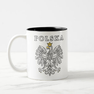 Polska With Polish Eagle Two-Tone Coffee Mug