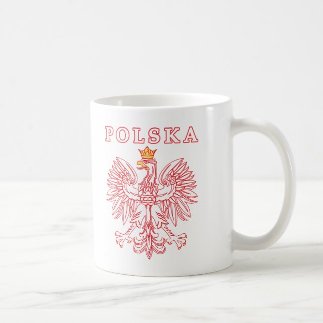 Polska With Red Polish Eagle Coffee Mug (Right)