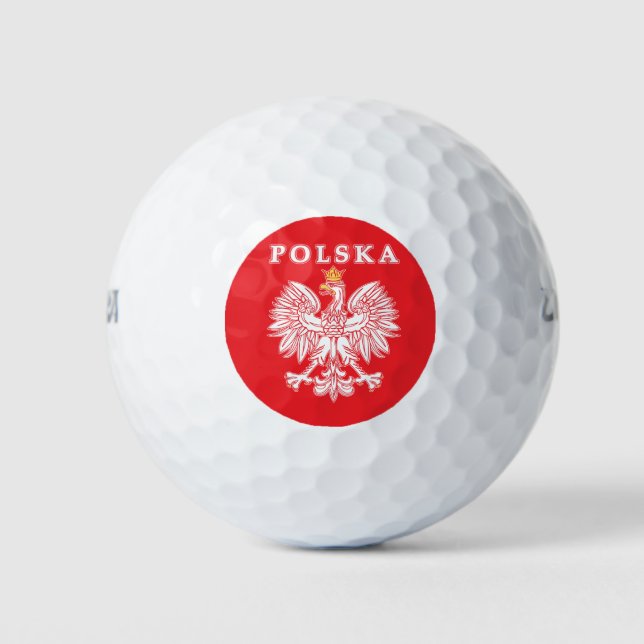 Polska With Red Polish Eagle Golf Balls (Front)