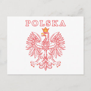 Polska With Red Polish Eagle Postcard