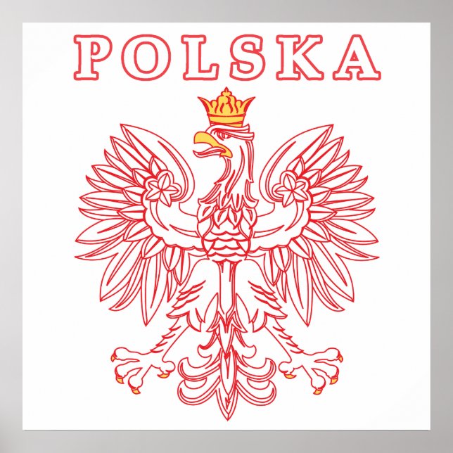 Polska With Red Polish Eagle Poster (Front)